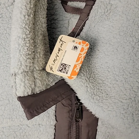 Free People Movement Cozy Ice Flow Blue Fleece Nylon Jacket - Picture 8 of 15